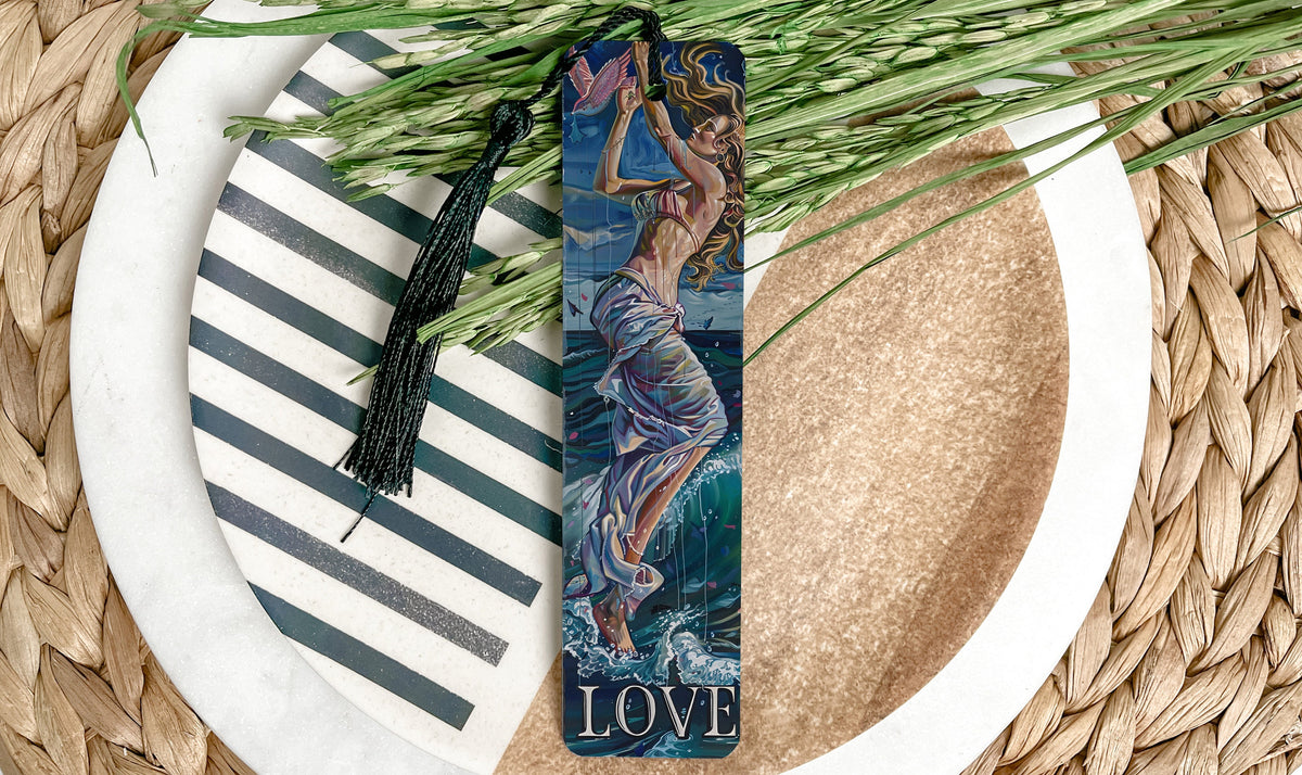 Aphrodite Greek Goddess Love Sea Metal Bookmark, Perfect for Readers, Book Club Gift, Love Quote Accessory, Unique Bookmark Design — photo 2