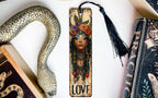 Hathor Goddess Bookmark, Egyptian Love Symbol, Cow Headdress Design, Metal Bookmark, Unique Book Accessory — photo 1