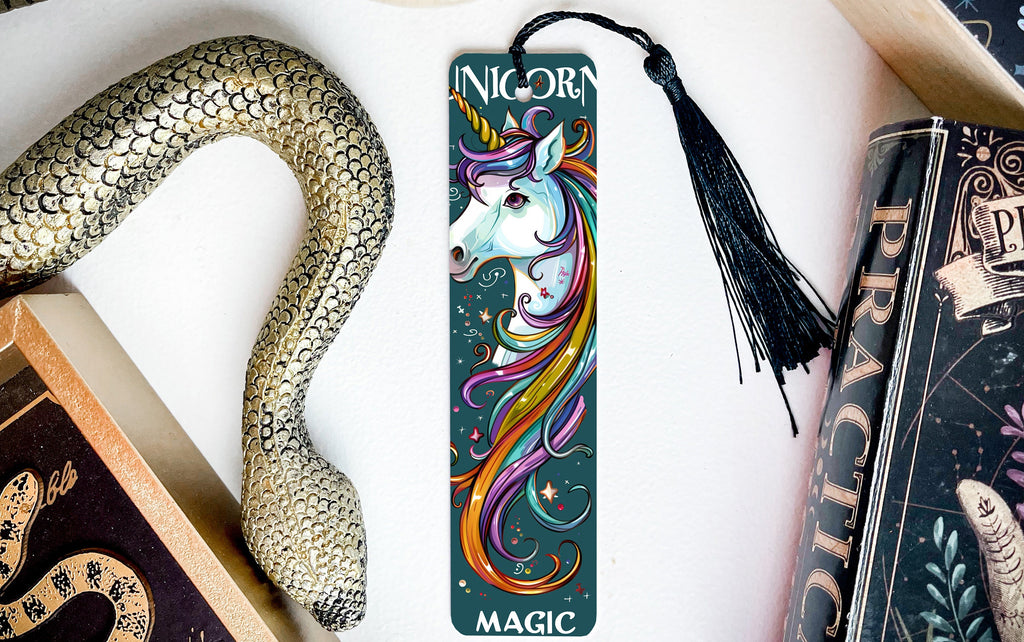 Unicorn Magic Metal Bookmark, Rainbow Mane, Whimsical Unicorn, Unique Reading Gift, Colorful Book Marker — photo 3