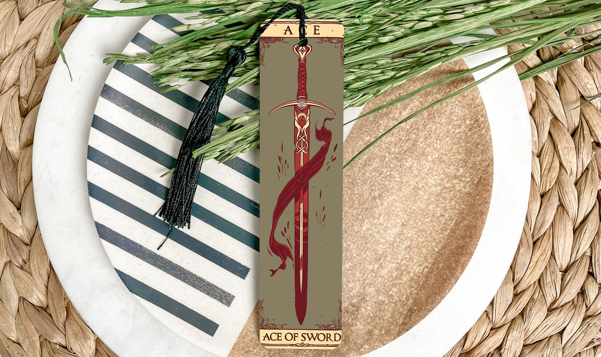 Ace of Swords Tarot Card Metal Bookmark, Sword Design, Unique Book Accessory, Tarot Reading Gift, Spiritual Decor — photo 2