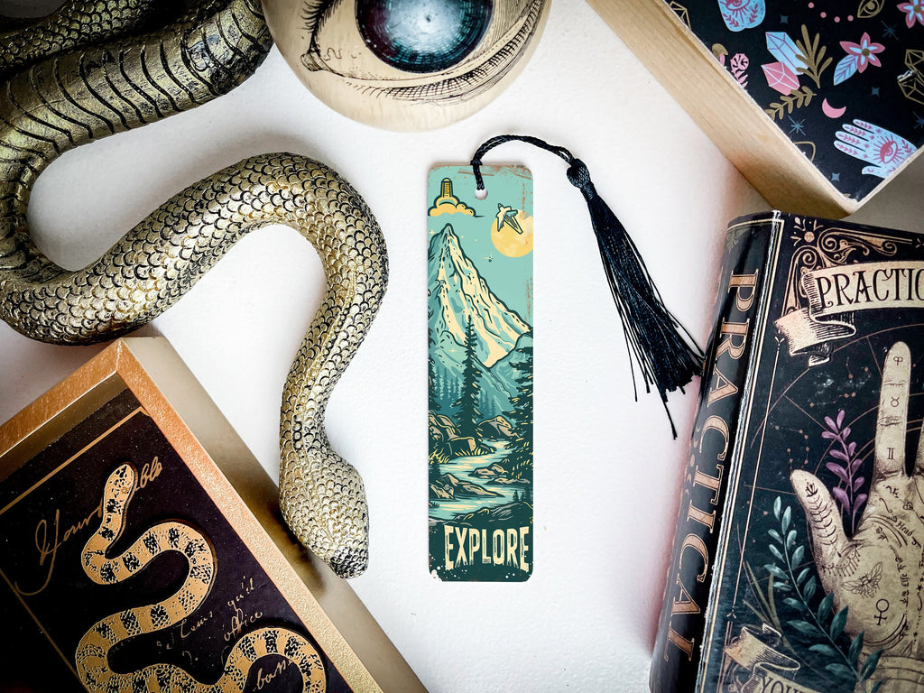 Explore Metal Bookmark, Travel Themed, Unique Book Accessory, Gift for Readers, Adventure Keepsake — photo 1