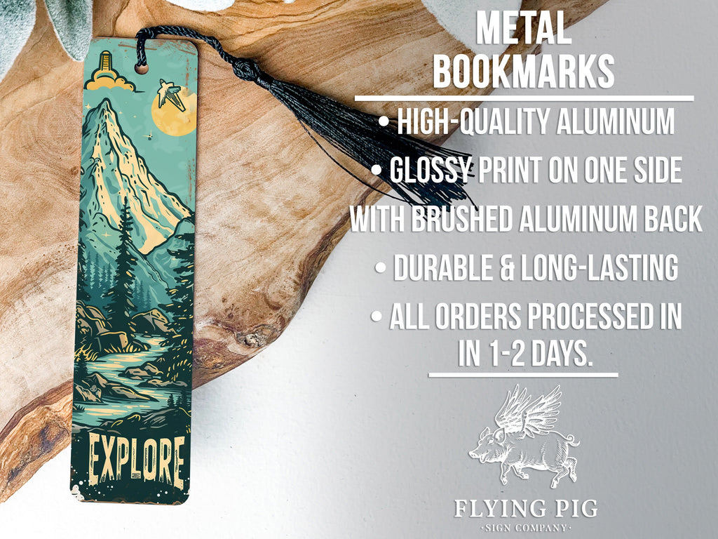 Explore Metal Bookmark, Travel Themed, Unique Book Accessory, Gift for Readers, Adventure Keepsake — photo 4