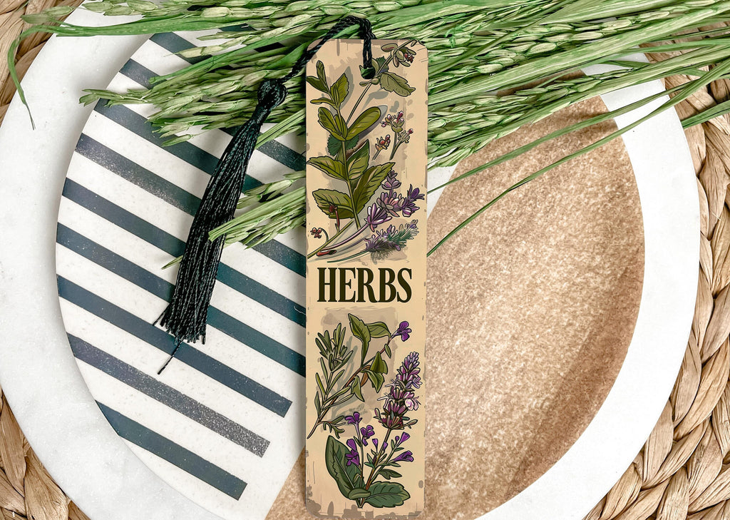 Metal Bookmark, Gardening Theme, Herbs Text, Durable Bookmark, Garden Lover Gift — photo 2