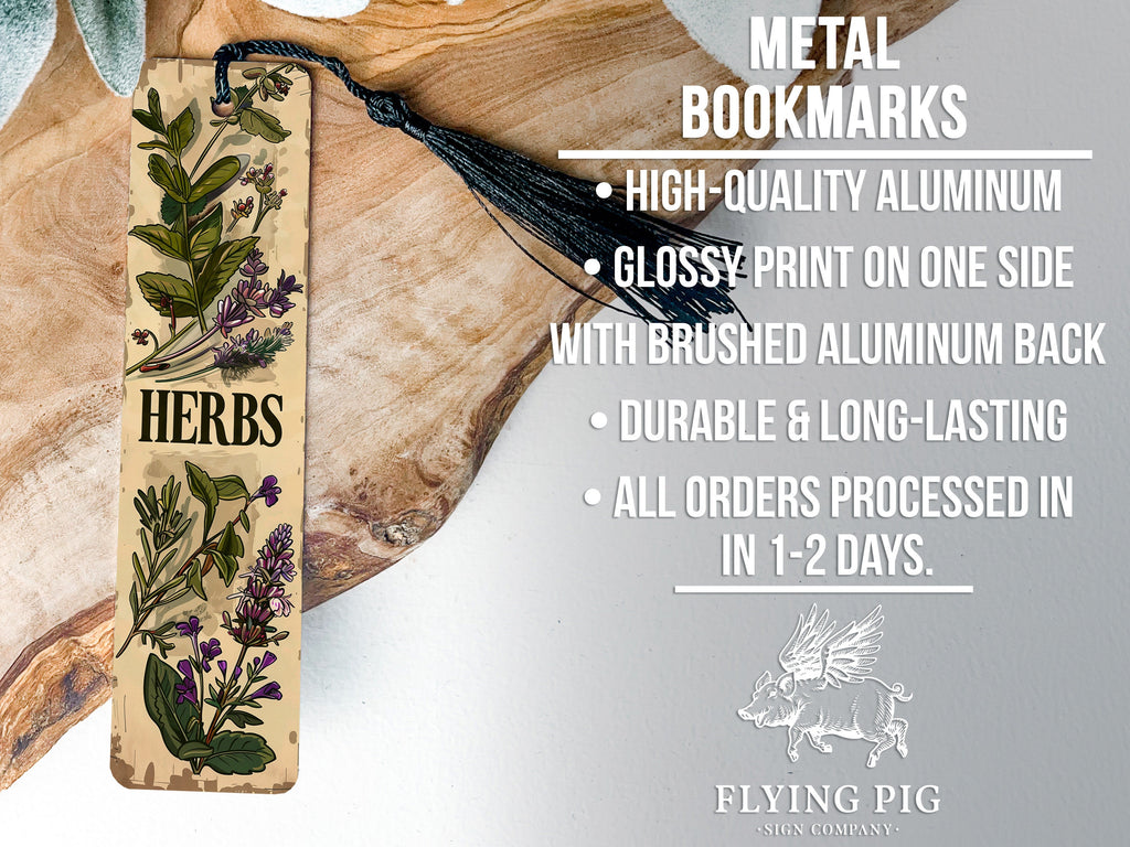 Metal Bookmark, Gardening Theme, Herbs Text, Durable Bookmark, Garden Lover Gift — photo 4