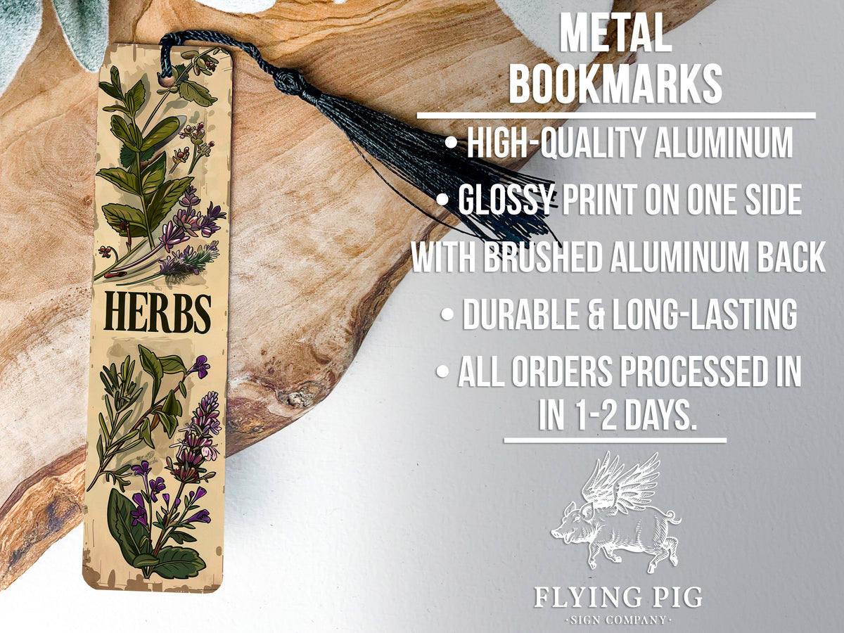 Metal Bookmark, Gardening Theme, Herbs Text, Durable Bookmark, Garden Lover Gift — photo 4