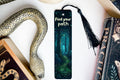 Forest Scene Metal Bookmark, Find Your Path, Book Lover Gift, Nature Inspired, Unique Reading Accessory — photo 1