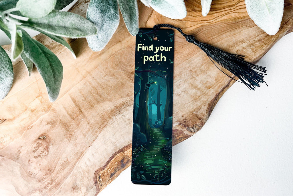Forest Scene Metal Bookmark, Find Your Path, Book Lover Gift, Nature Inspired, Unique Reading Accessory — photo 3