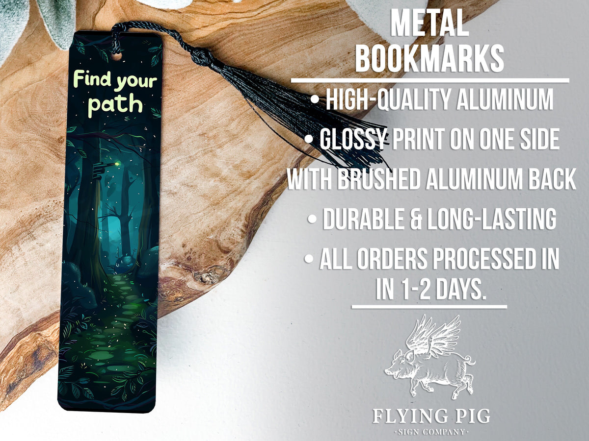 Forest Scene Metal Bookmark, Find Your Path, Book Lover Gift, Nature Inspired, Unique Reading Accessory — photo 4