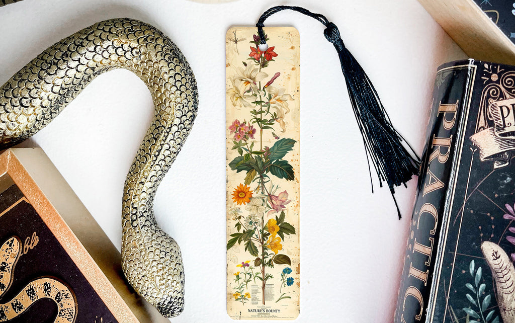 Vintage Botanical Print Bookmark, Nature's Bounty, Metal Bookmark, Art Collectible, Unique Gift Idea — photo 2