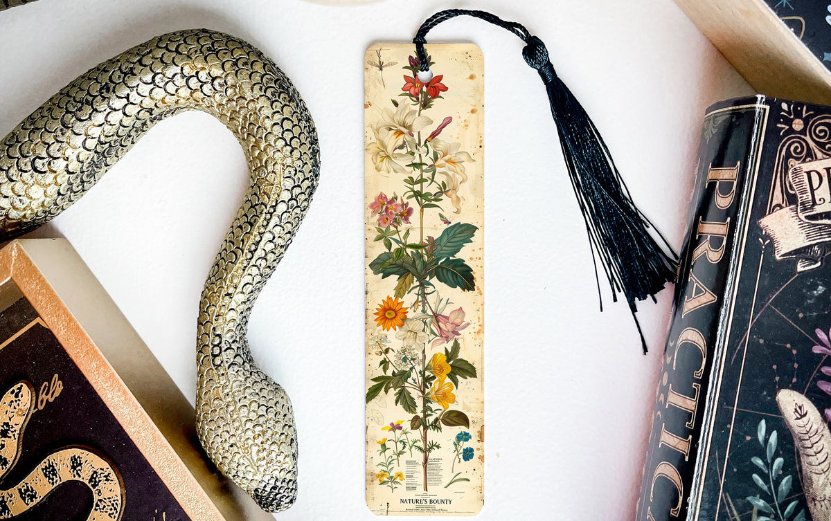 Vintage Botanical Print Bookmark, Nature's Bounty, Metal Bookmark, Art Collectible, Unique Gift Idea — photo 2