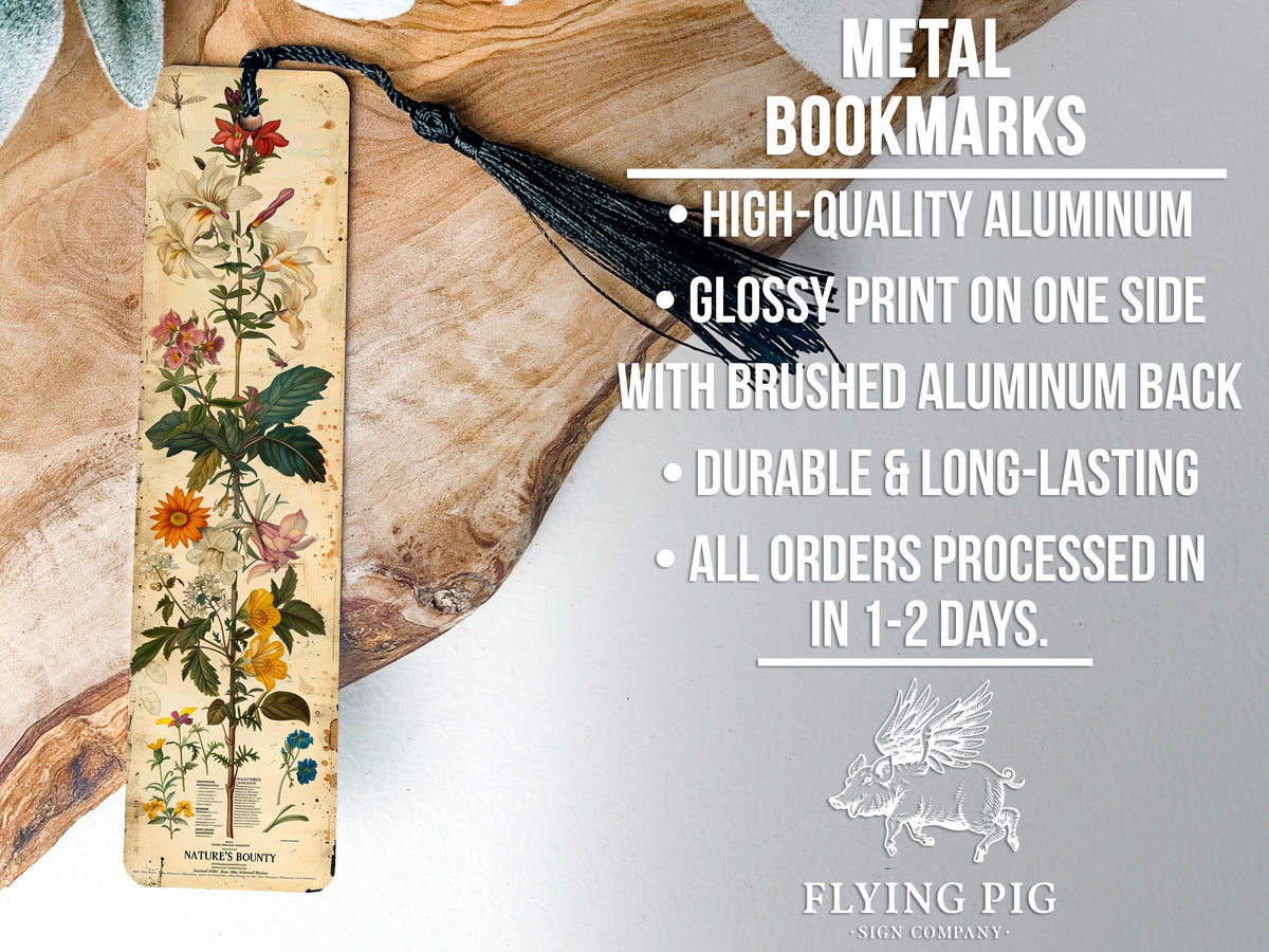Vintage Botanical Print Bookmark, Nature's Bounty, Metal Bookmark, Art Collectible, Unique Gift Idea — photo 4