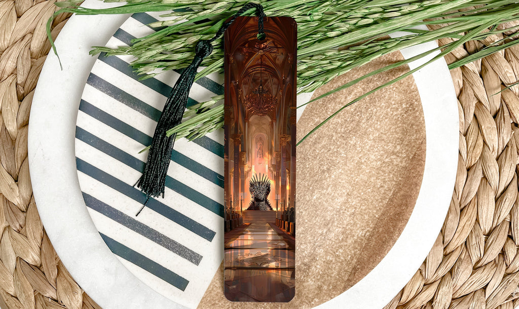 Royal Throne   Metal Bookmark, Sword Throne, Grand Hall Decor, Fantasy Book Lover, Unique Bookmarks — photo 3