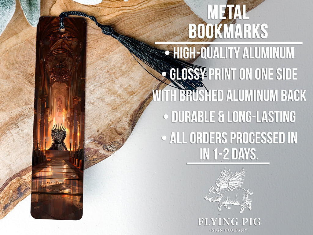 Royal Throne   Metal Bookmark, Sword Throne, Grand Hall Decor, Fantasy Book Lover, Unique Bookmarks — photo 4