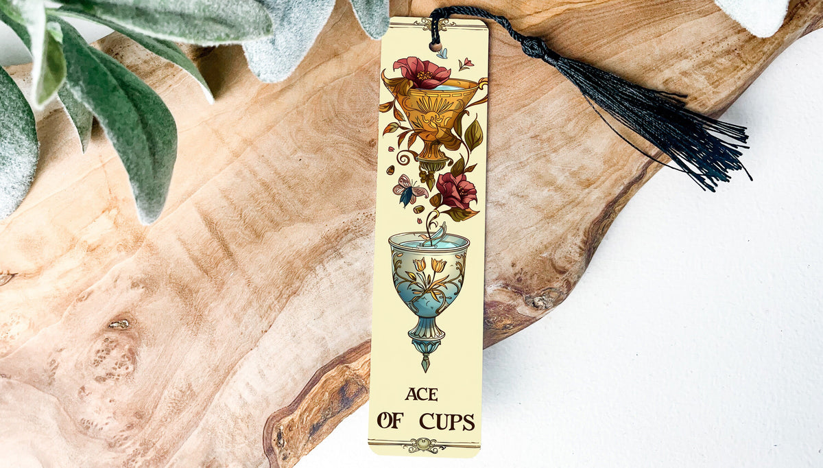 Ace of Cups Tarot Bookmark, Metal Bookmark, Tarot Card Design, Spiritual Reading Accessory, Unique Gift Idea — photo 2