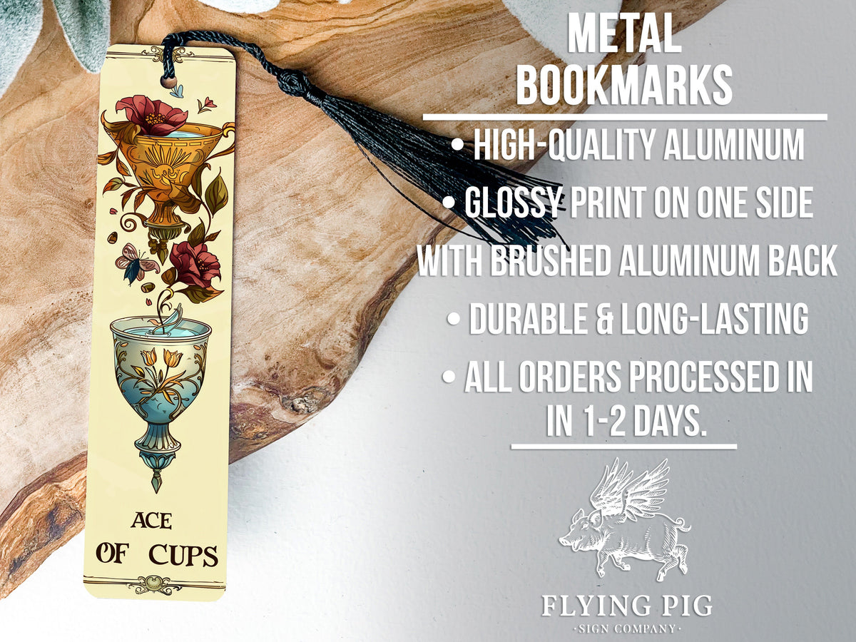 Ace of Cups Tarot Bookmark, Metal Bookmark, Tarot Card Design, Spiritual Reading Accessory, Unique Gift Idea — photo 4
