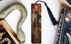 Powerful Mage Bookmark, Glowing Staff, Runes Design, Metal Bookmark, Mage Decor — photo 3