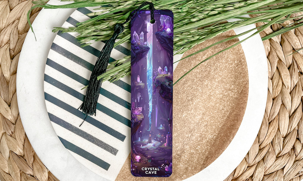 Crystal Cave Metal Bookmark, Sparkling Gems, Unique Book Accessory, Gift Idea, Reading Essential — photo 1