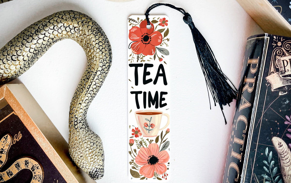 Floral Teacup, Tea Time Bookmark, Metal Bookmark, Unique Reading Accessory, Gift Idea — photo 1