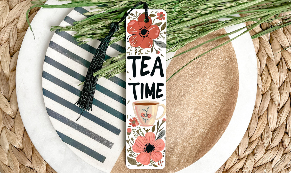 Floral Teacup, Tea Time Bookmark, Metal Bookmark, Unique Reading Accessory, Gift Idea — photo 3
