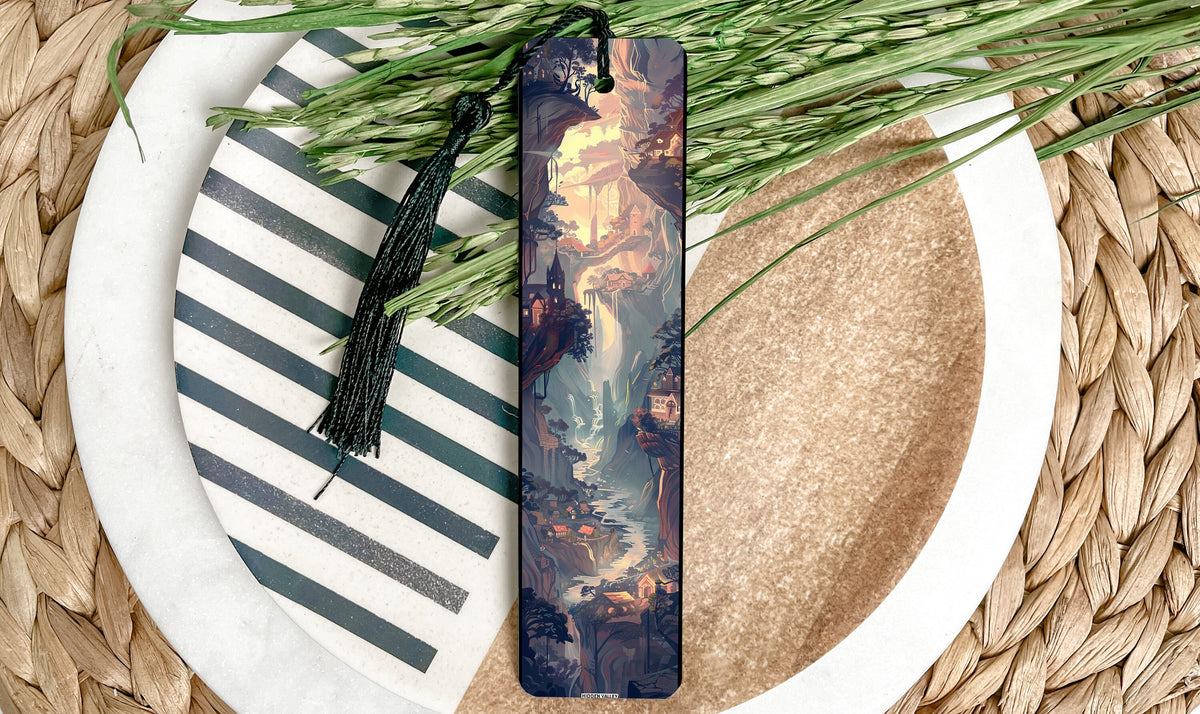 Hidden Valley Metal Bookmark, Mystical Valley, Unique Book Accessory, Artisan Crafted, Collector's Item — photo 2