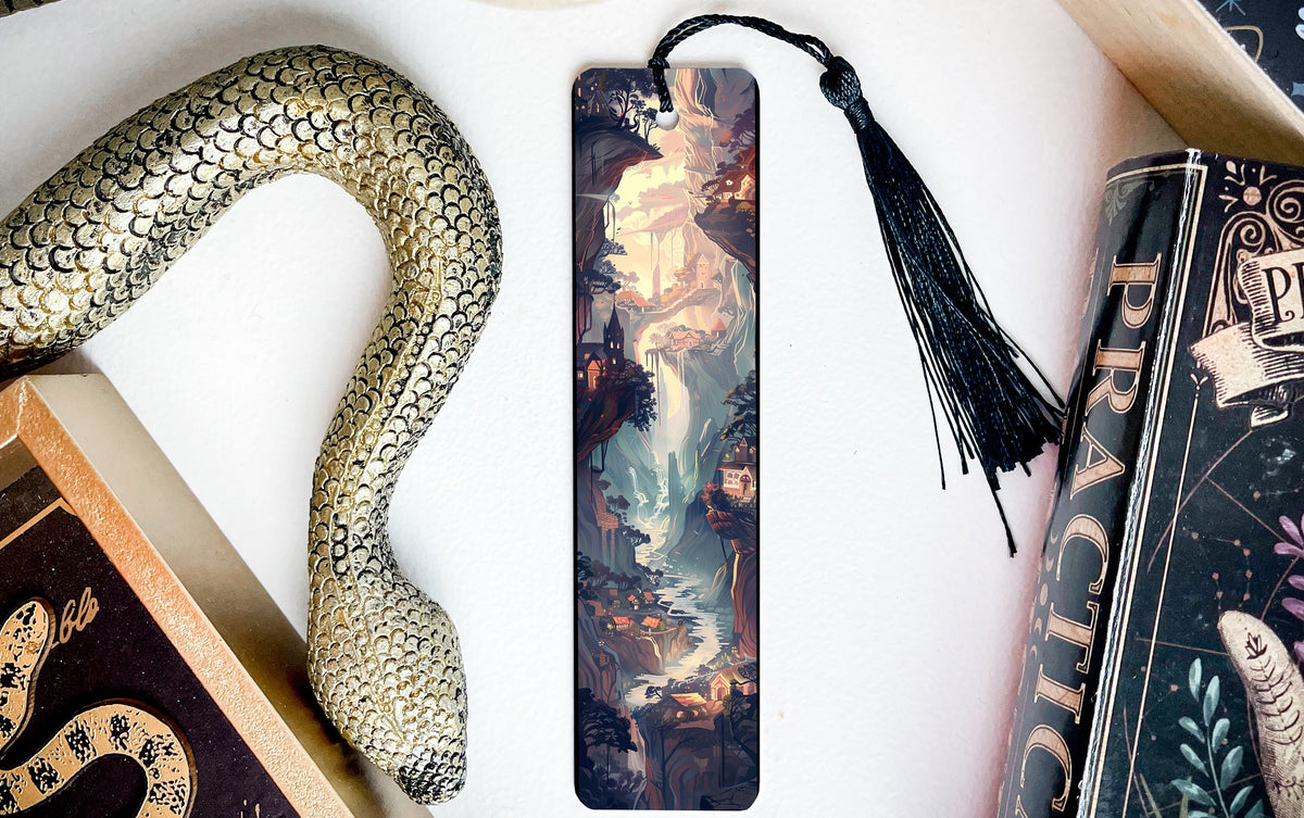 Hidden Valley Metal Bookmark, Mystical Valley, Unique Book Accessory, Artisan Crafted, Collector's Item — photo 3