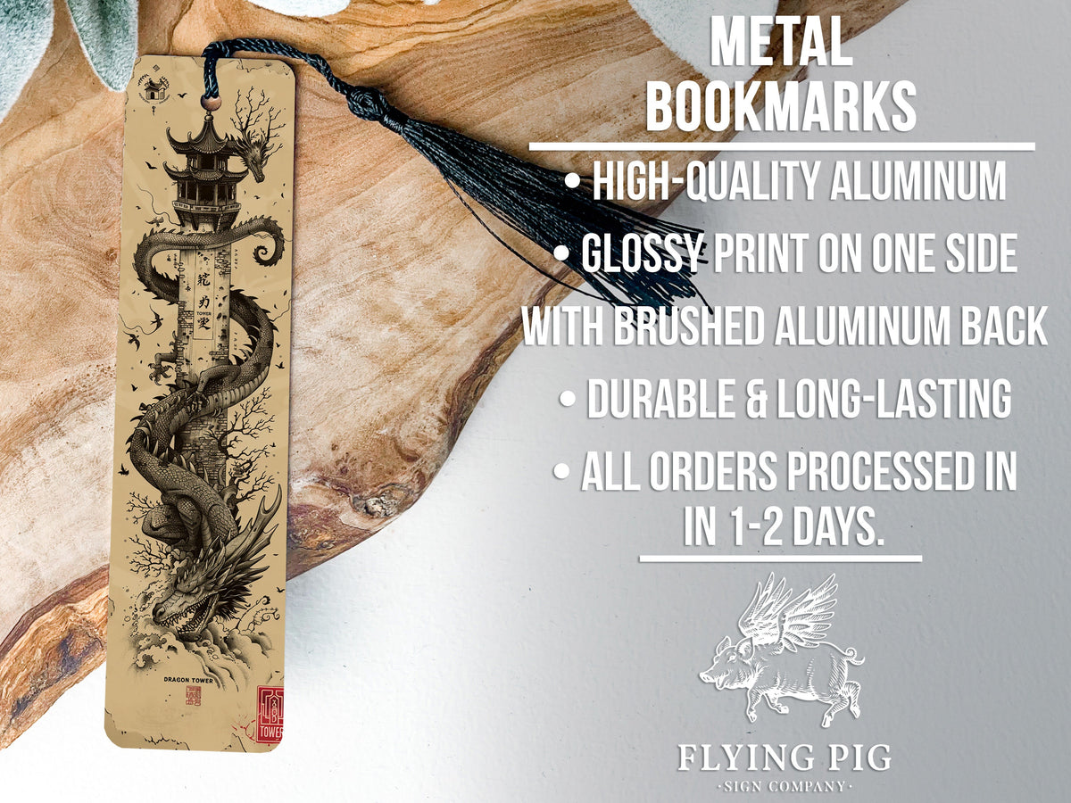 Dragon Tower Metal Bookmark, Curled Dragon Design, Fantasy Book Accessory, Unique Reading Gift,  Collectible — photo 4
