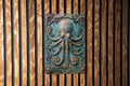 Vintage Style Tin Sign, Antique Squid Automaton, Pool Gear Decor, Tentacle Motif, Verdigris Copper — photo 1