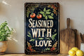 Rustic Kitchen Decor, Herbs and Spices Metal Sign, Seasoned with Love Wall Art, Vintage Kitchen Sign, Farmhouse Decor Essentials — photo 1