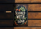 Rustic Kitchen Decor, Herbs and Spices Metal Sign, Seasoned with Love Wall Art, Vintage Kitchen Sign, Farmhouse Decor Essentials — photo 5