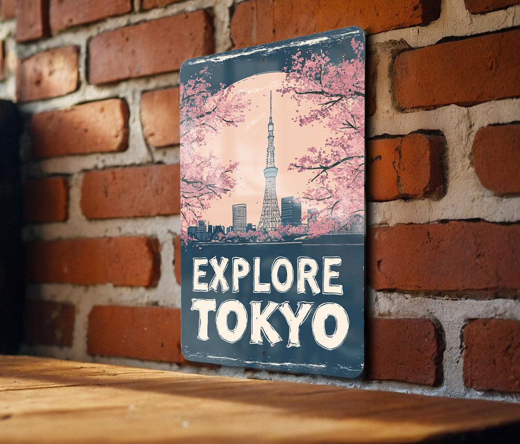 Explore Tokyo Vintage Travel Poster, Metal Sign, Retro Wall Art, Tokyo Souvenirs, Home Decor — photo 3