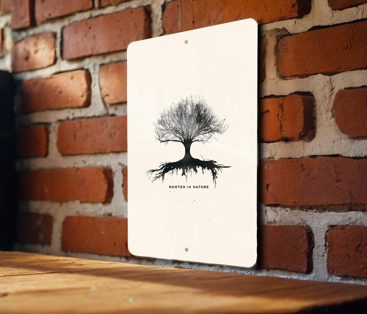 Metal Sign Rooted in Nature, Minimalist Tree Silhouette, Nature-Inspired Decor, Metal Wall Art, Home Decoration — photo 3