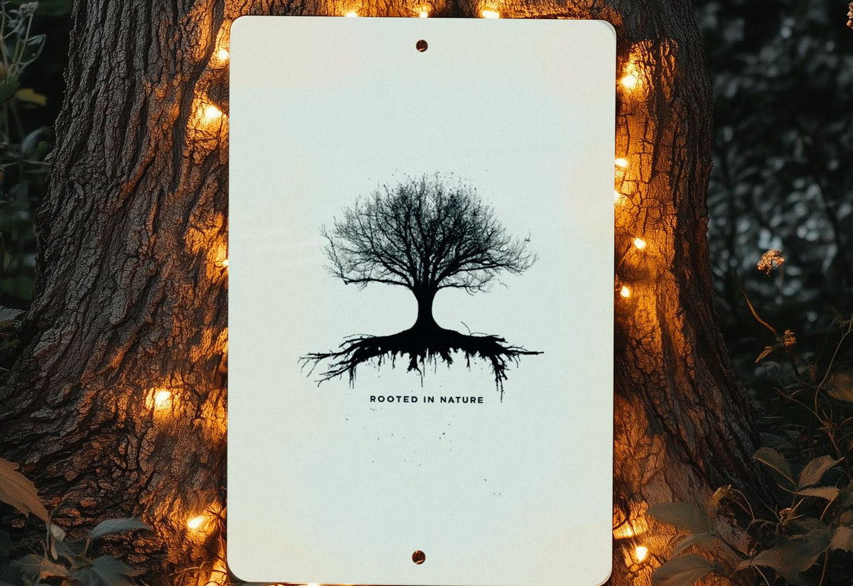 Metal Sign Rooted in Nature, Minimalist Tree Silhouette, Nature-Inspired Decor, Metal Wall Art, Home Decoration — photo 4