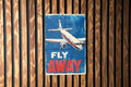 Classic Airplane Metal Sign, Retro Illustration, Vintage Decor, Wall Art, Fly Away — photo 1