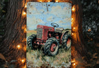 Vintage Style Tin Sign, Farmhouse Wall Decor, Rustic Metal Sign, Hand-Painted Tractor Art, Farm-Themed Decor, Country Home Decor — photo 3