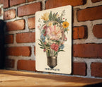 Blooming Innovation Metal Sign, Vintage Floral Art, Creative Wall Decor, Vibrant Petals and Greens, Unique Home Decor, Handmade Gift — photo 2