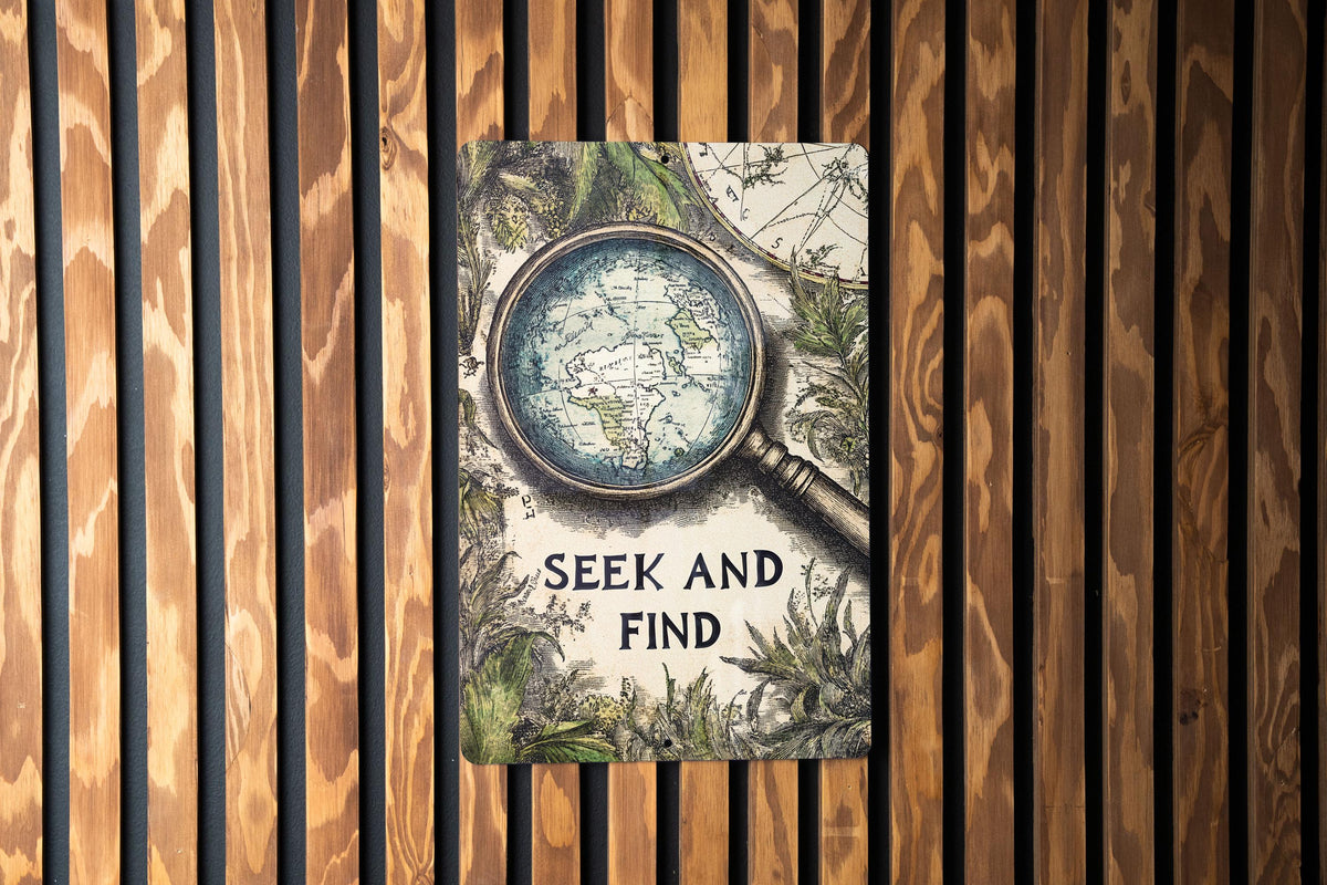 Discoverys Embrace Metal Sign, Vintage Map Decor, Adventure Wall Art, Seek and Find Sign, Nature Inspired Home Decor, Gift for Explorers — photo 1