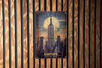 Vintage Tin Sign, New York Skyline Art Deco, Empire State Mind, Cityscape Illustration, Metal Wall Art — photo 2