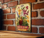 Vintage Style Tin Sign, Yarrow Herbal Apothecary, Healing Bloom Elixirs, Metal Sign, Retro Decor — photo 2