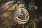 Circular Train Set Ceramic Ornament, Christmas Tree Decor, Holiday Gifts, Festive Ornaments, Seasonal Decoration — photo 3