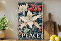 Metal Sign Art Nouveau, Floral Border Design, Peace Text Decor, Vintage Style Sign, Home Decoration Idea — photo 1