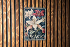 Metal Sign Art Nouveau, Floral Border Design, Peace Text Decor, Vintage Style Sign, Home Decoration Idea — photo 2