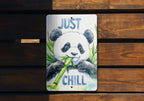 Metal Sign Panda Eating Bamboo, Just Chill Art, Watercolor Panda Decor, Bamboo Theme Decor, Wall Art Sign — photo 5