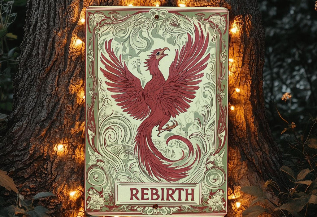 Art Nouveau Phoenix Rising Metal Sign, Rebirth Decor, Wall Art, Home Decoration, Vintage Sign — photo 4