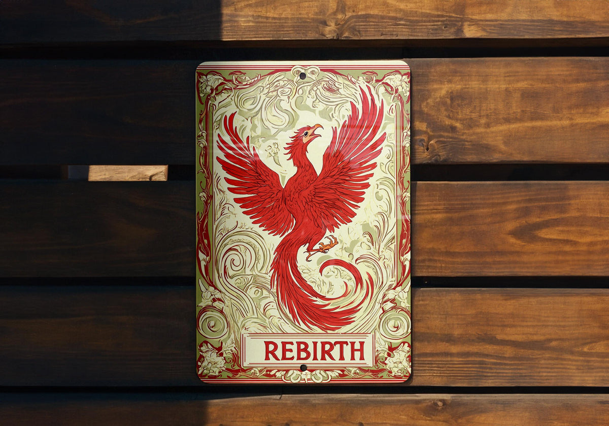 Art Nouveau Phoenix Rising Metal Sign, Rebirth Decor, Wall Art, Home Decoration, Vintage Sign — photo 5