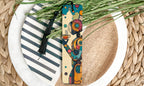 Colorful Contemplation Metal Bookmark, Retro Futuristic Art, Vibrant Teal Orange, Unique Gift, Collectible Bookmark — photo 1