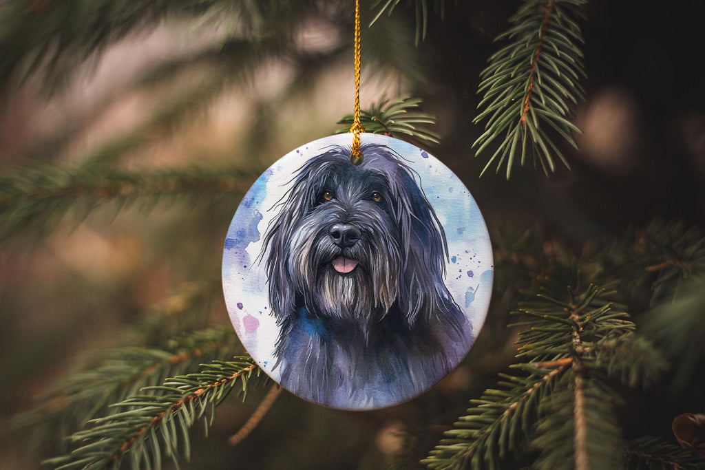 Watercolor Bergamasco Sheepdog Ceramic Ornament, Handcrafted, Dog Lover Gift, Home Decor, Christmas Decor — photo 1