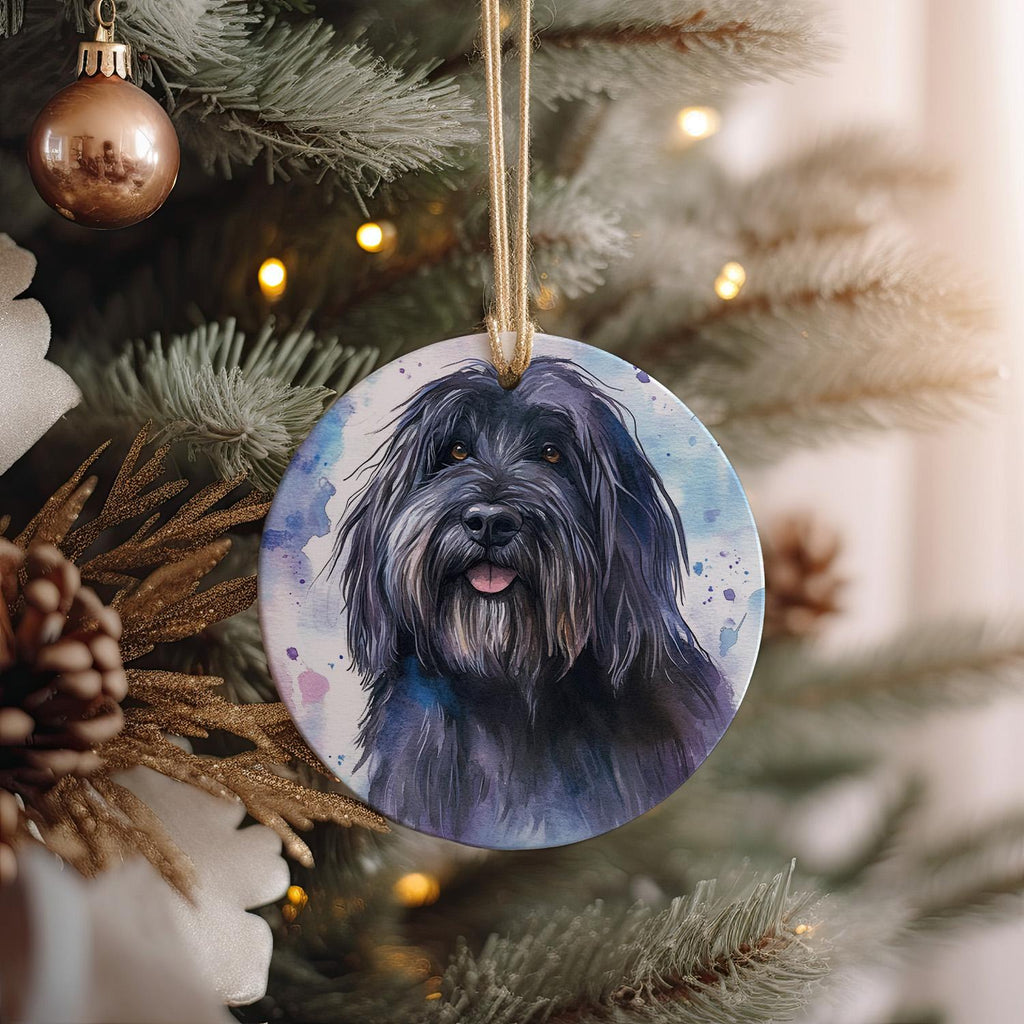 Watercolor Bergamasco Sheepdog Ceramic Ornament, Handcrafted, Dog Lover Gift, Home Decor, Christmas Decor — photo 2