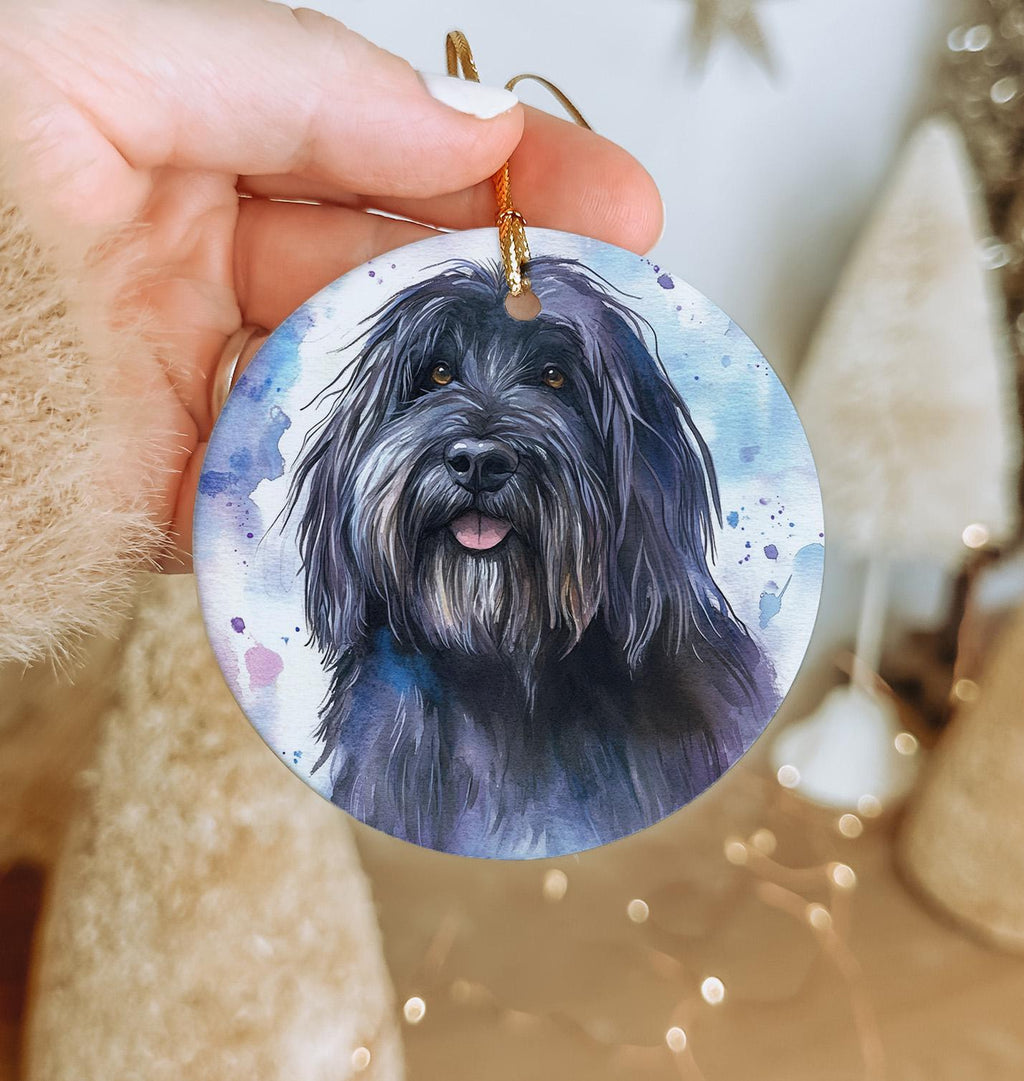 Watercolor Bergamasco Sheepdog Ceramic Ornament, Handcrafted, Dog Lover Gift, Home Decor, Christmas Decor — photo 3