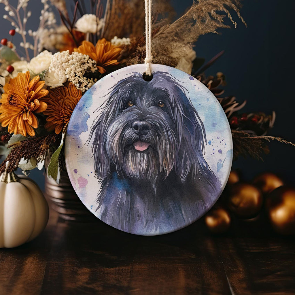 Watercolor Bergamasco Sheepdog Ceramic Ornament, Handcrafted, Dog Lover Gift, Home Decor, Christmas Decor — photo 4