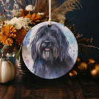 Watercolor Bergamasco Sheepdog Ceramic Ornament, Handcrafted, Dog Lover Gift, Home Decor, Christmas Decor — photo 4